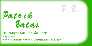 patrik balas business card