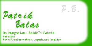 patrik balas business card